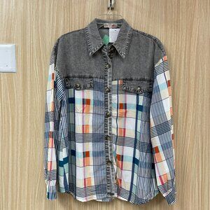 NEW Mazik Gray Print Blouse Size Medium